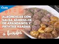 A BOCADOS: Albóndigas con salsa agridulce de arándanos y patatas asadas