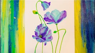 Watercolor flowers tutorial