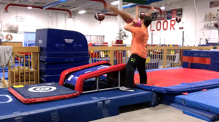 Flipping a Yurchenko on the T-Trainer with Craig Z...