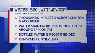 Boil water advisory issued for Accokeek, Clinton after water main break