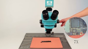 Movable Microscope Base 7X-45X RF4 triocular stereo microscope  With 4kc1 Camera And 15.6inch