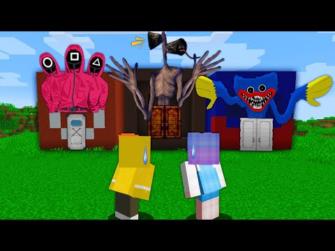 「오징어게임 VS 사이렌헤드 VS 파피플레이타임」치명적 괴물집 초대 [미니게임] Squid <strong>Game</strong> vs Poppy Playtime vs <strong>Siren</strong> head in minecraft