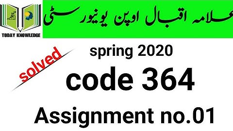 aiou solved assignment spring 2020 || code 364 Assignment no.01