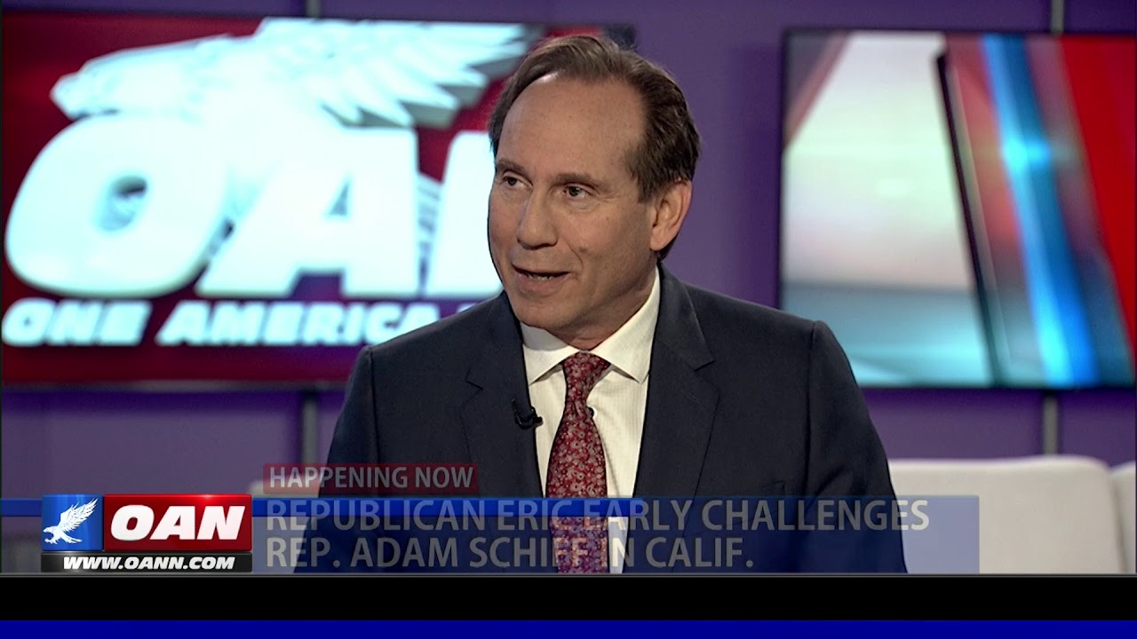 newspaper mockup CA GOP candidate Eric Early says Adam Schiff is a ‘national disgrace’