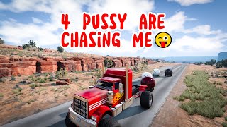 4 PUSSIES CHASING BIG RED｜BeamNG Drive