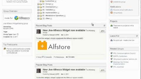 Jive-Alfresco widget search feature