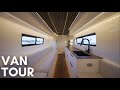 VAN TOUR | Sprinter Van With RAIN SHOWER and Massive Bathroom | Luxurious Modern Tiny Home on Wheels