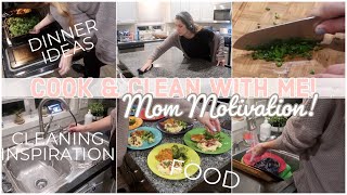 COOK DINNER WITH ME \/\/ CLEAN WITH ME! (Real Life Mom Motivation)