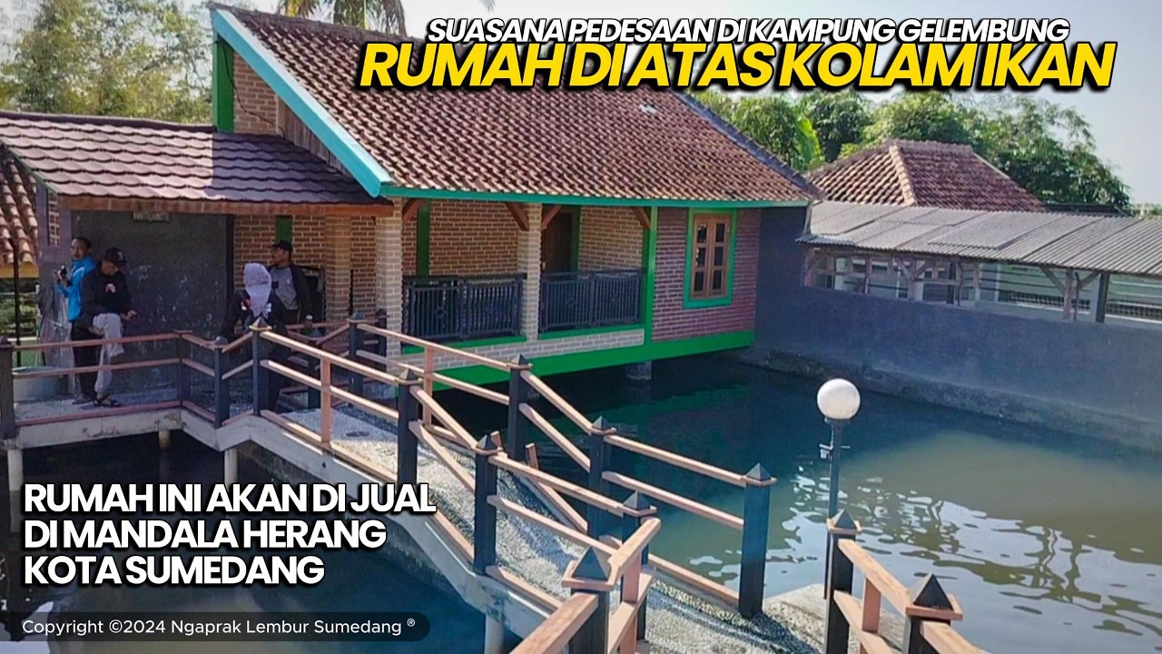 Suasana di Kampung Gelembung Mandala Herang Rata-rata rumah nya di atas kolam