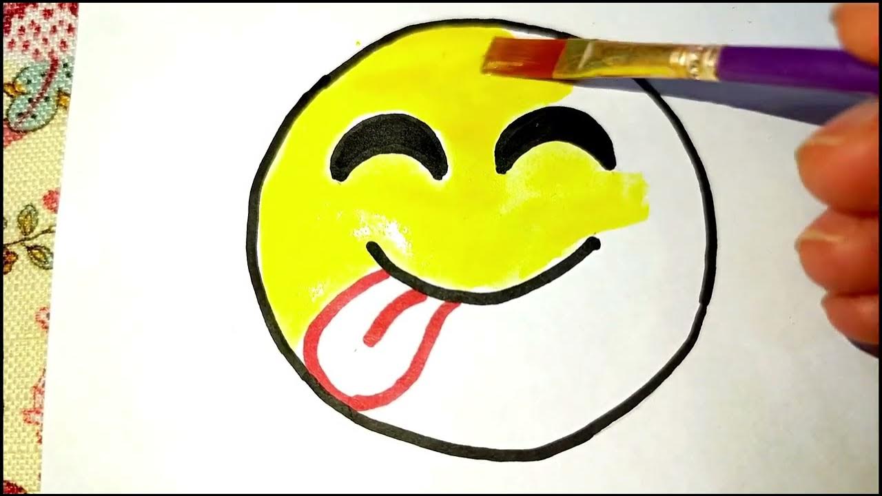 How to draw smiley face easy||WhatsApp smileys 18๐||Smiley drawing ...