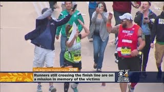 Runners Overcome With Emotion At Boston Marathon Finish Line