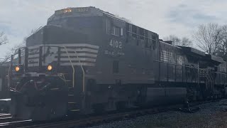 NS Intermodal Train 212 blasts by Kannapolis NC with NS leader 4102 (1-5-2021)
