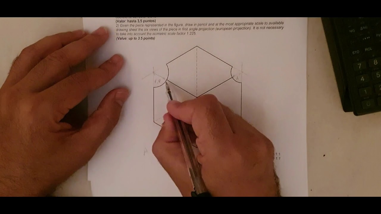 Las 6 vistas de un cuerpo.modelo de examen