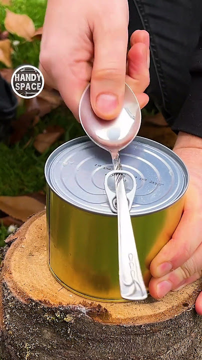 Nuclear canned food? Life hack with a spoon! #shorts