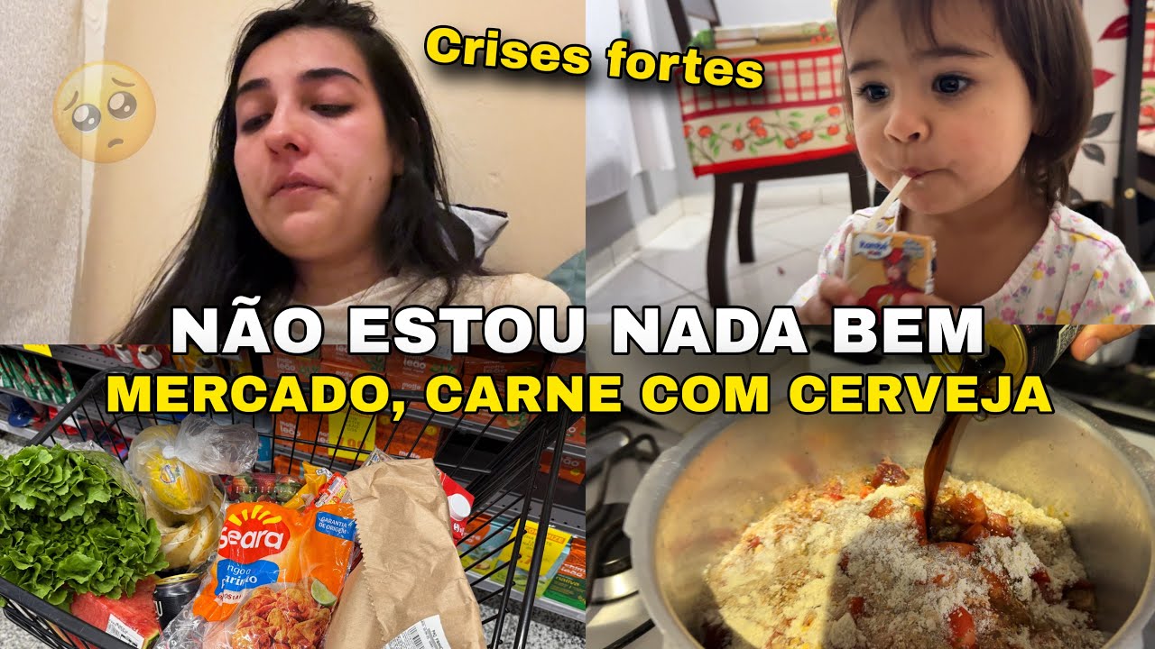 Compras no mercado, jantar na casa da sogra, carne cozida na cerveja preta, não estou nada bem!🥺