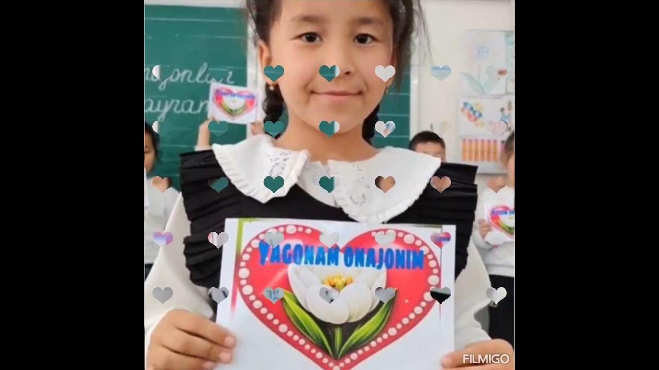 1-D sinf oʻquvchilarining Onalariga tabrik