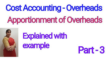 Cost Accounting -  Apportionment of Overheads | For B.COM,BBM,BBA