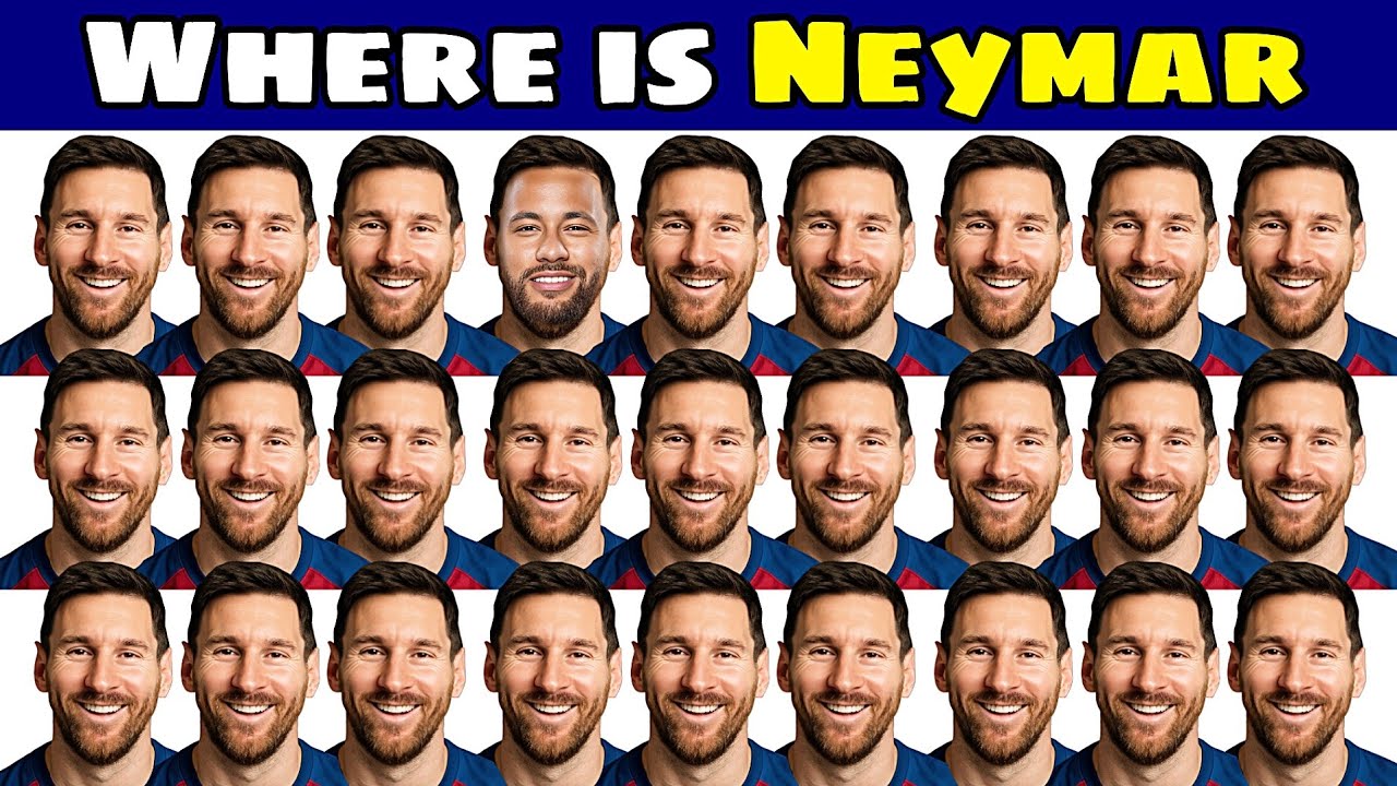 👀 Guess ! Can You Find Neymar Junior ? Spot The Difference Quiz ? 🤔 ...