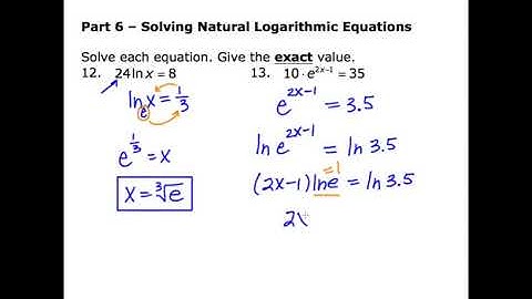 Mathcamp321: Logs Part 7B - Natural Logs (Expanding, Condensing, Solving)