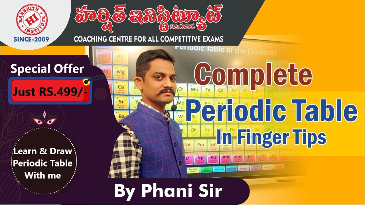 Periodic table In Telugu Easy tricks to remember Periodic table.  Phani Sir
