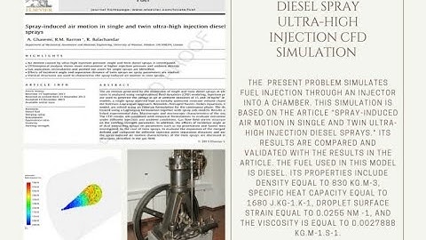 ANSYS FLUENT Training : Diesel Spray Ultra-High Injection CFD Simulation (Validation)