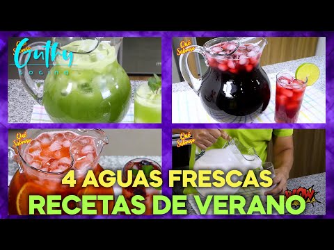 4 Aguas Frescas de Frutas que te encantarán 🍓🍋🥒🍒 Refrescantes Aguas de Verano | Qué Sabroso 7 refrescantes combinaciones de aguas naturales para deleitar tu paladar