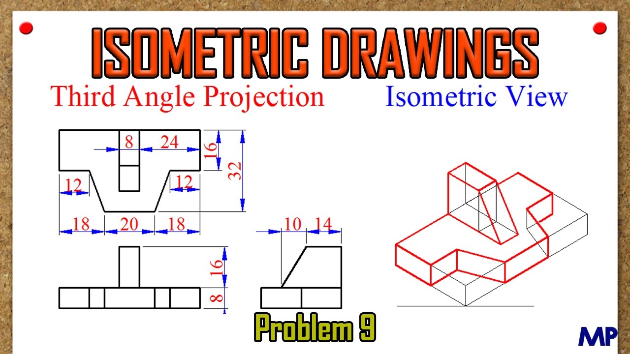 Изометрическая проекция сетки. Isometric Projection. Изометрическая проекция детали 8 класс. Orthographic Projection. Problem views