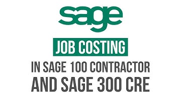 Job Costing (In Sage 100 Contractor and Sage 300 CRE)