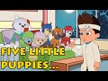 Five little puppies | Kids Song