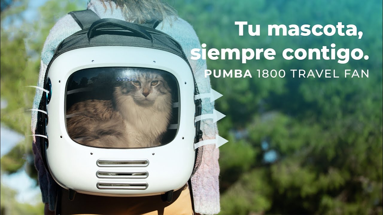 Transportador de animais de estima&ccedil;&atilde;o Pumba 1800 Travel Fan com sistema de ventila&ccedil;&atilde;o, confort&aacute;vel e espa&ccedil;oso.