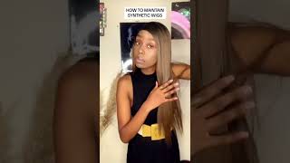 HOW TO DETANGLE SYNTHETIC WIG||MAINTAING WIGSwigs semihumanwigstyle wigtutorial wigstyling