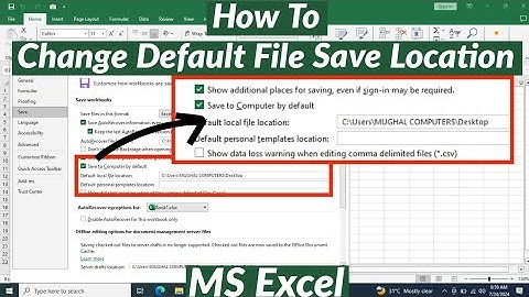 How to Change Default File Location in MS Excel | How to Change File Save Location in MS Excel