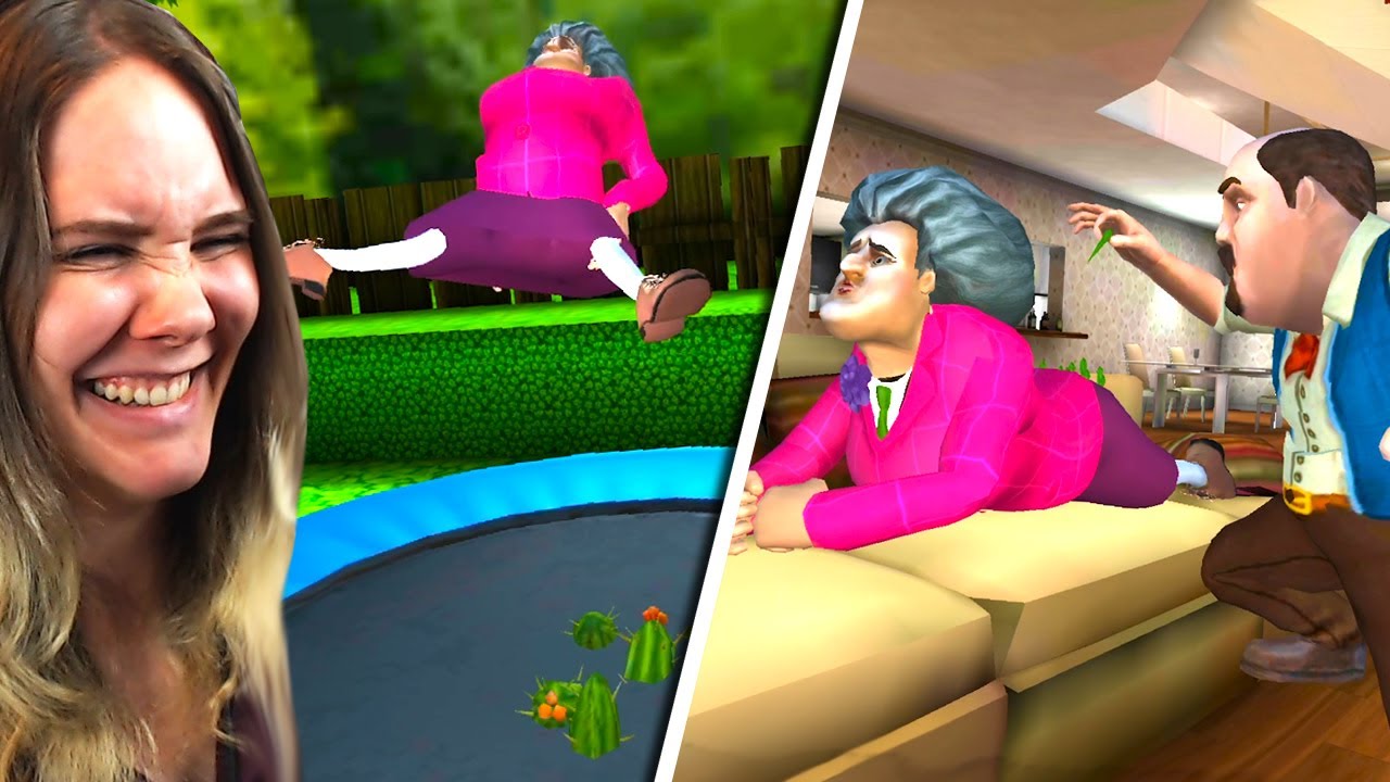 MENIKÖ TRAMPOLIINI YLLÄTYS LIIAN PITKÄLLE?! (Scary Teacher)