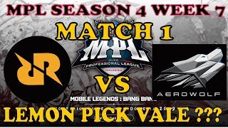 RRQ VS AEROWOLF GFLX MATCH 1 GAME 1 - MPL SEASON 4 WEEK 7 - MOBILE LEGENDS | GEMBOR GAMING