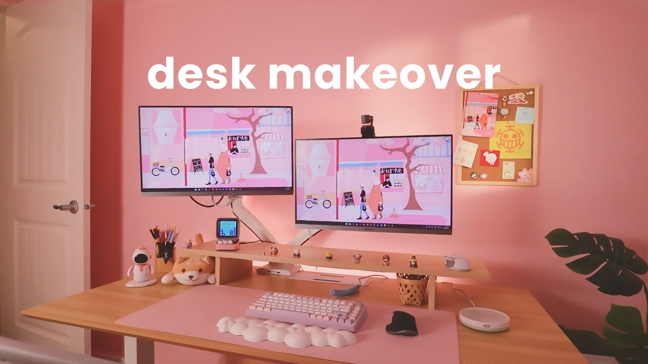 Office makeover ♡ cozy & colourful desk setup🩷✨