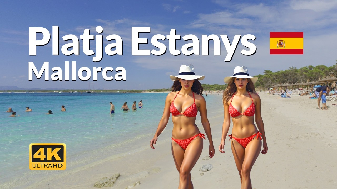 Beach Walk at Platja Estanys Mallorca | Colonia de Sant Jordi 4K Coast Stroll