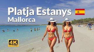 Beach Walk at Platja Estanys Mallorca | Colonia de Sant Jordi 4K Coast Stroll