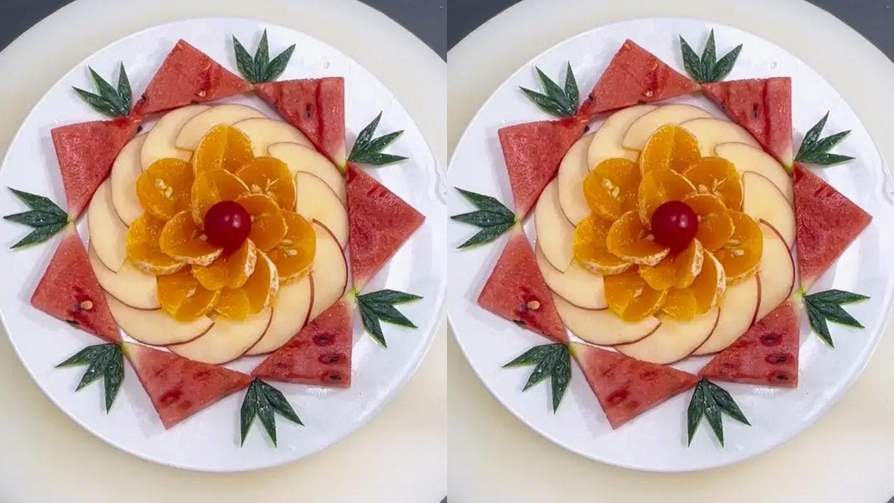 Simple creative fruit platter arrangement