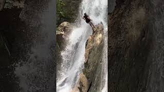 Risky jump from waterfall nature puertorico dangerous risky