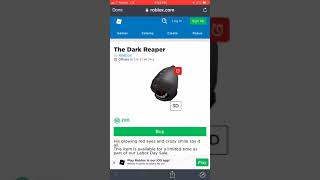 Just bought the Dark Reaper on roblox