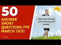 Answer Short Questions PTE Practice March 2021 - PSA study
