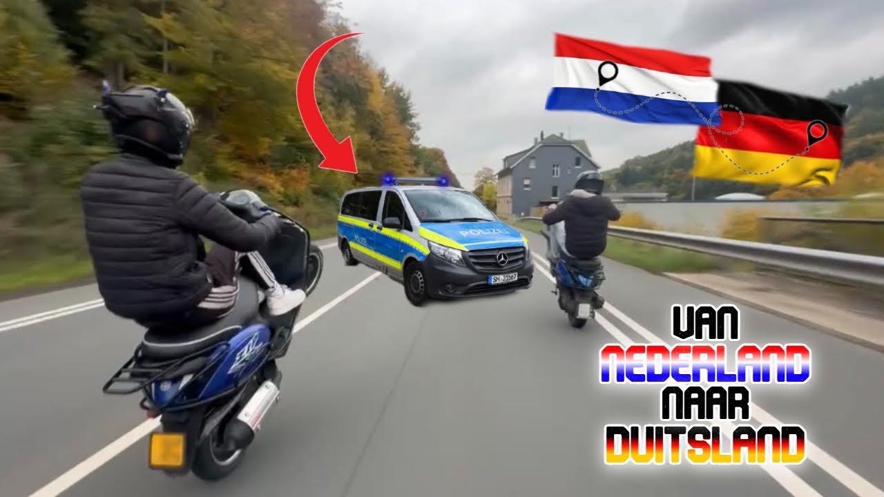 GEPAKT DOOR POLITIE?!?!🚔🛵// DAG 2🇩🇪// TOUR DUITSLAND OP DE ZIP 172 // WHEELIES // POLITIE?!