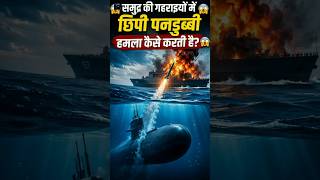 😱 समुद्र की गहराइयों में छिपी पनडुब्बी हमला कैसे करती है? 😱 #facts #submarine #missile