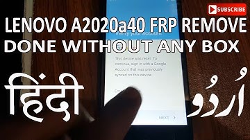 Lenovo A2020a40 FRP Remove Bypass Without any Box 100% Working Method 2018