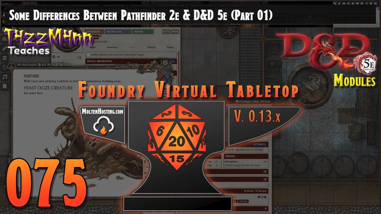 FVTT V13 (PF 2e) FtGU E075 ~ Некоторые различия между Pathfinder 2e и D&D 5e (Часть 1)