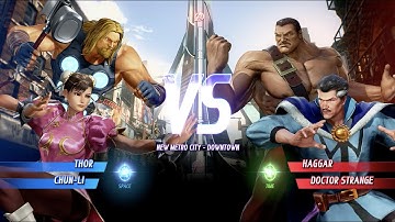Thor and Chun-Li vs Haggar and Doctor Strange - MARVEL VS. CAPCOM: INFINITE