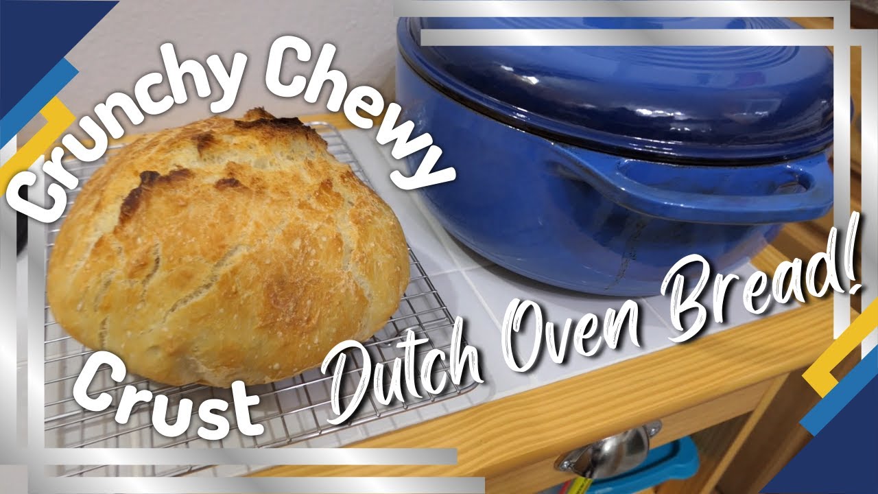 Fresh crusty loaf of artisanal homemade bread baked in a Lodge Dutch oven  cast iron pot in an doven at high temperatures Stock Photo - Alamy