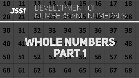 Whole Number -Part 1 (Mathematics JSS 1)