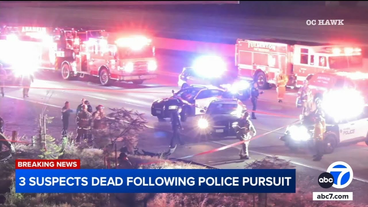 3 suspects dead after chase ends in 5 Freeway crash in Anaheim - YouTube