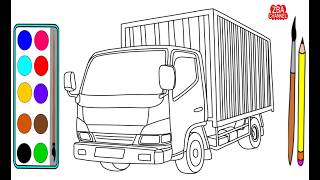 Download lagu How to Draw and Color a Big Colorful Box Truck for Kids and Toddlers